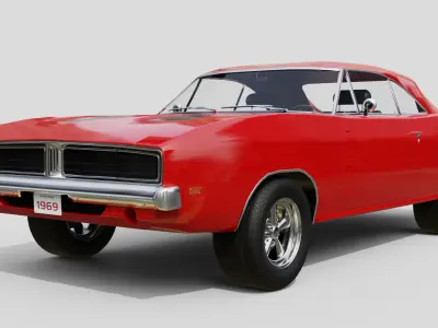 Classic Muscle Car - Realistic and Game-Ready Low-poly 3D model