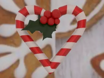 Christmas candy heart Low-poly 3D model