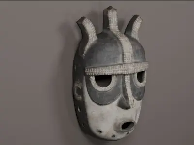 Binji African mask 3D model