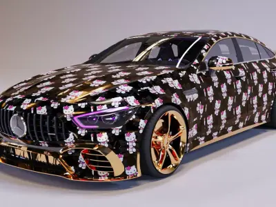kitty cat Mercedes AMG GT 63 S luxury  3D model