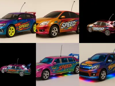 Controled Car bundle 16 pack 42 glb 3D model