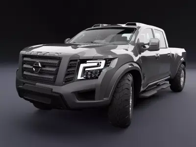 Nissan 4x4 Car Metallic Grey Medium Low-poly 3D model