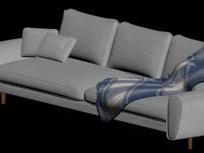 Sofa with planket 3D model