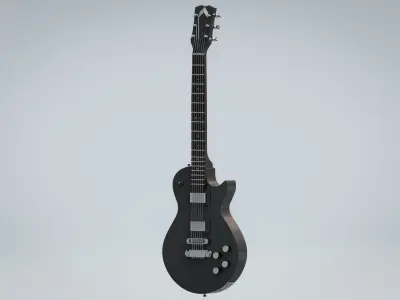 Guitar Gibson Black 3D Model Free 3D model