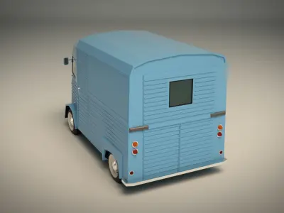 Low Poly Transporter Van 02 Low-poly 3D model