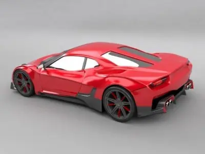 Generic supercar design 3D model