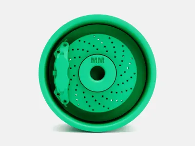 15x10 Kidney Bean Wheel and Brake 3D print model