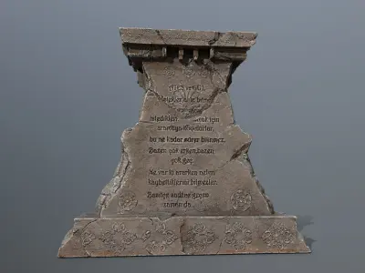 Lion fountain Low-poly 3D model