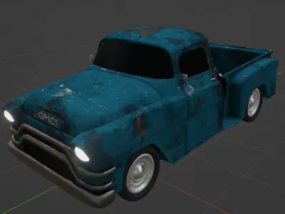 GMC Blue Chip 1955 old pickup truck 3D model