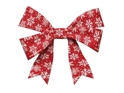 Christmas Bow Ribbon 90 Low-poly 3D model