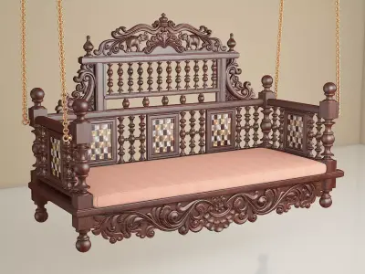 Wooden Swing 3D model