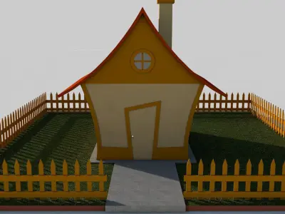 Cartoon House Low-poly 3D model