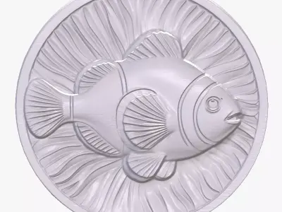 Clown Fish 1 basrelief for 3D printing 3D print model