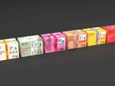 Cardboard Boxes Collection Low-poly 3D model