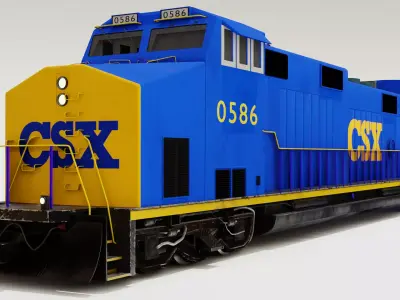 Diesel locomotive 3D model Low-poly 3D model