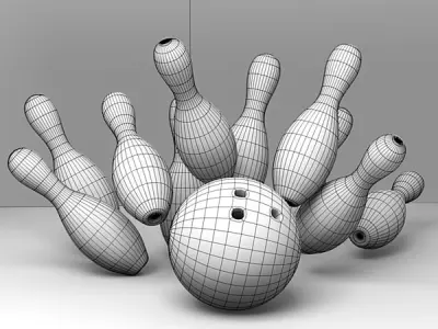 Bowling scene 3D model