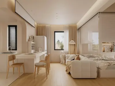 Modern apartment interior scene 3D model purchase