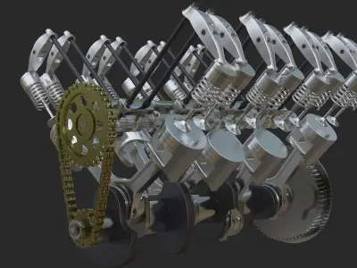 3 Animated Engines 3D Model Pack