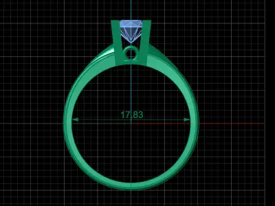 STL 3DM Print Ready Women Diamond Ring Lightweight Printable  3D print model 62