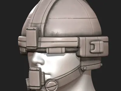 Helmet military combat soldier armor scifi  Low-poly 3D model