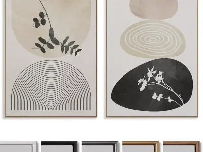 Abstract Painting Frame set 3D model 51