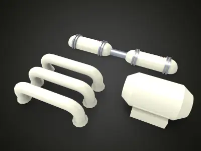 scifi exhaust pipe vessel 3D print model