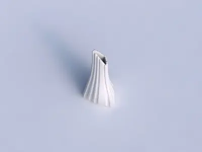 Vase grounded tipping triangle with smooth vertical ribbons   3D print model