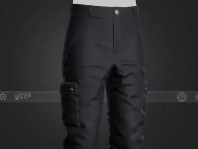 Black Snowboard Pants Style 1 Low-poly 3D model