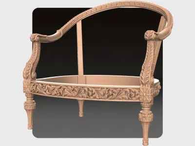 Carved sofa for cnc 1 3D model