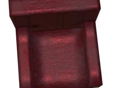 Single Luxury Red Sofa 3D model