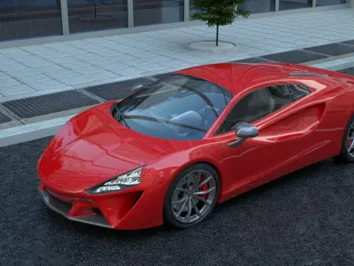 Generic EV Supercar v19 Low-poly 3D model