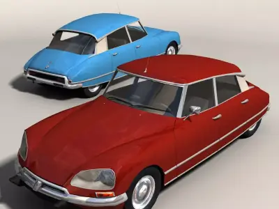 Citroen DS Low-poly 3D model