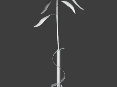 Modern Glass Plant Vase Base Low-poly 3D model