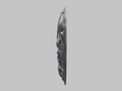 HR Giger inspired DEcoration Shield Low-poly 3D model