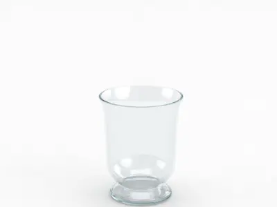 Vases Set glass on silver plate 3D model