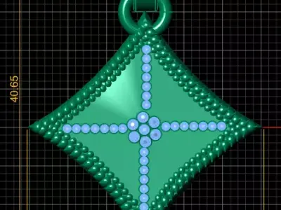 cushion shape pendant  3D printable model 3D print model