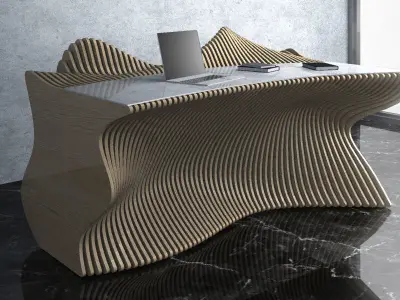 Parametric Wavy Wooden Furniture 21 - CNC files for cutting 3D model