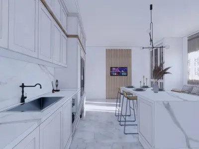 classic luxury kitchen 3D model