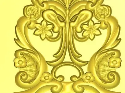 Carved Door Decoration 02 3D Model stl 3D print model