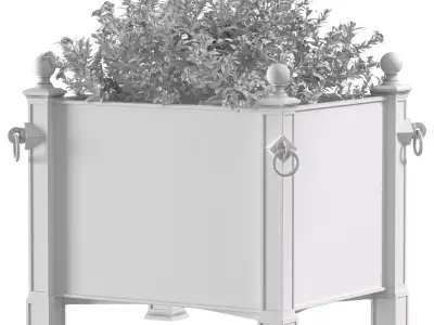 Flowers in the garden planter Restoration Hardware ArtDeco 3D model