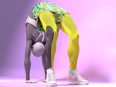 Yoga Outfit Fitted to Gen8 Body Mesh 3D model