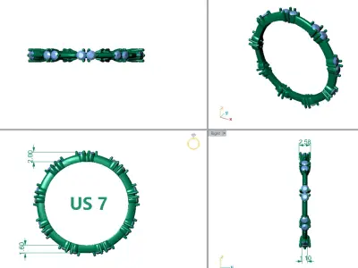 Diamond Cluster Eternity Band Ring 3D Print Model STL 3D print model