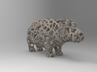 Hippo Voronoi  3D print model
