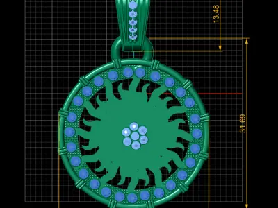 ANTIQUE LUXURY GOLDEN PENDANT 3D PRINTABLE MODEL 3D print model