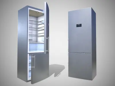 Modern Refrigerator Gray - Updated for 2021 Low-poly 3D model