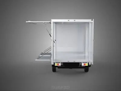 FOOD BOX TRUCK PICKUP SIDE DOOR BOOTH STAND WAGON CATERING VAN 3D model