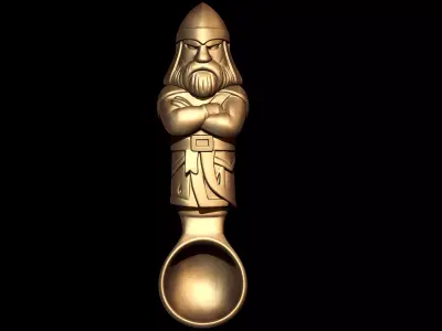Wooden Viking Warrior Spoon 3D print model