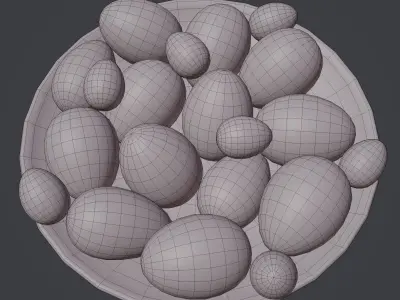 Black and white Easter eggs Low-poly 3D model