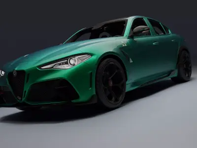 Alfa Romeo Giulia GTAm Low-poly 3D model