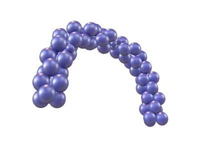 Carnival Balloon Garland V1 011 Low-poly 3D model